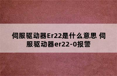 伺服驱动器Er22是什么意思 伺服驱动器er22-0报警